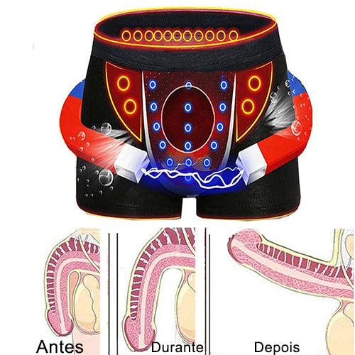 Cueca Turmalina, Pontos Magnéticos Infravermelhos- Men Max Cor Preta