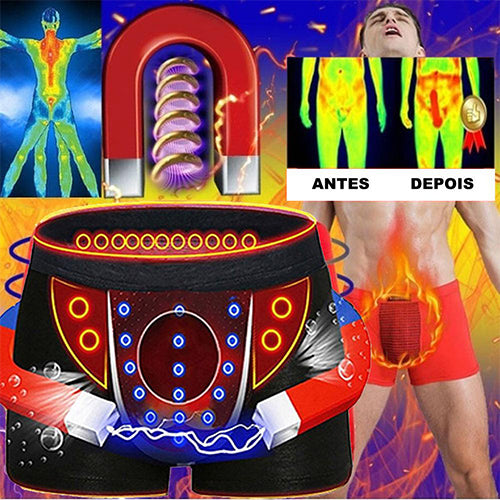 Cueca Turmalina, Pontos Magnéticos Infravermelhos- Men Max Cor Preta