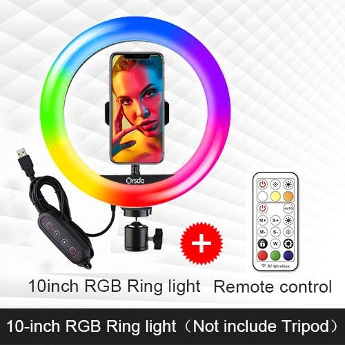 Ring Light de 26 cores com suporte para celular - Vem Conferir